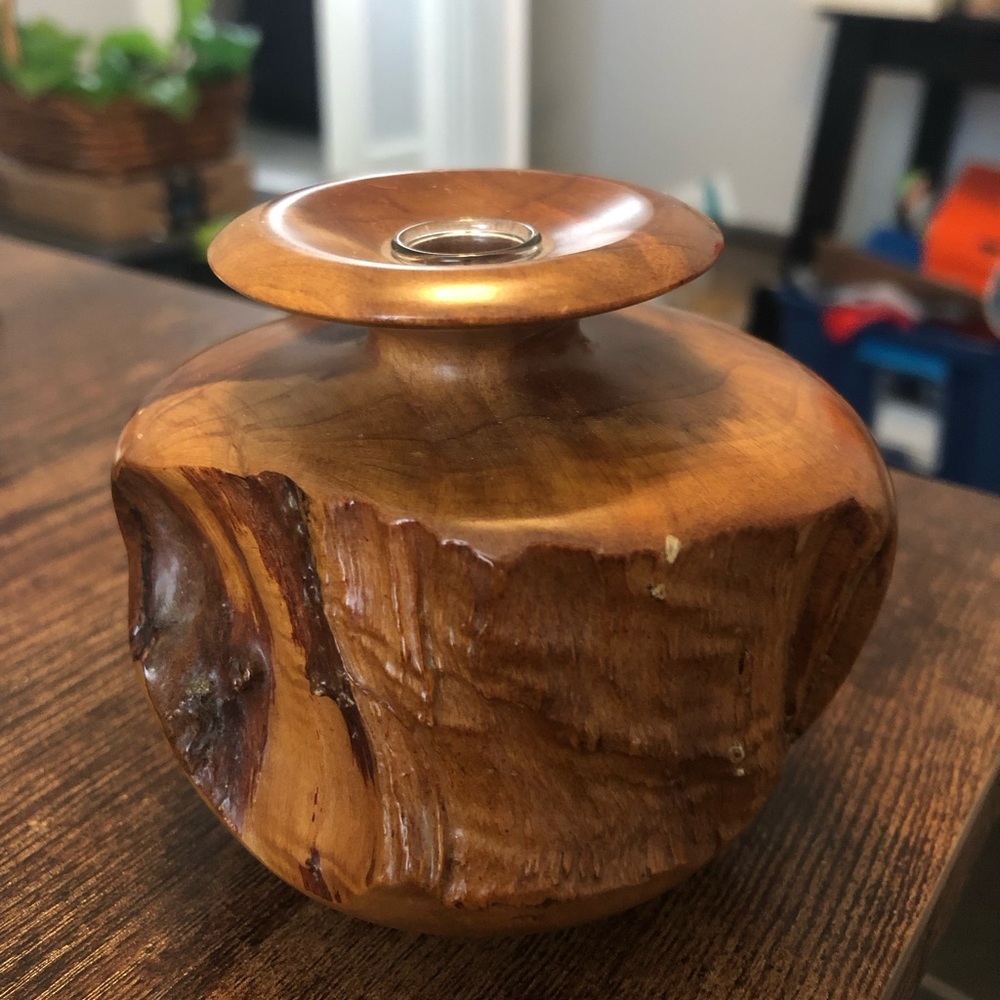 Vintage Burlwood Signed Bud Vase